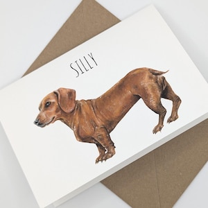 Salsiccia sciocca / Cane bassotto salsiccia / Biglietto di compleanno per amanti dei cani / Biglietto di compleanno divertente per proprietari di cani / Tutte le occasioni vuoto all'interno