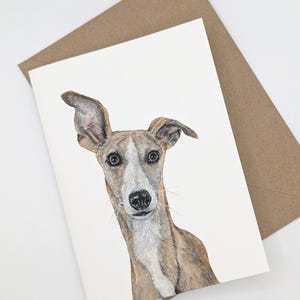 Carte d'anniversaire de lévrier Whippet Lurcher | carte d'anniversaire d'amoureux des chiens | Carte d'anniversaire pour propriétaires de chiens | Carte de voeux drôle de chien de peinture