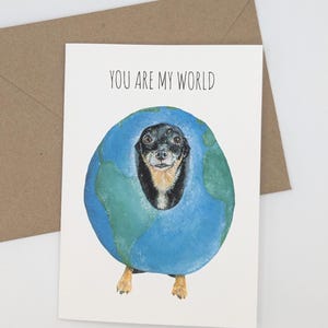 Vous êtes mon monde | carte d'anniversaire d'amoureux des chiens | Carte d'anniversaire pour propriétaires de chiens | Carte de voeux drôle de chien de Zazzle.be Liste d'envies Vous avez des idées ? Saint-Valentin romantique drôle
