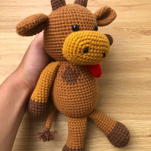 Strawberry Cow Crochet Pattern PDF – Cute Pink Amigurumi Plush Toy – Fluffy Farm Animal Crochet Tutorial – Valentine’s Day DIY Gift