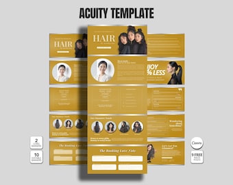Acuity Scheduling Hair Stylist Canva Website Template Editable Hair Salon Booking Page Hair Acuity Scheduling Template for Easy Booking