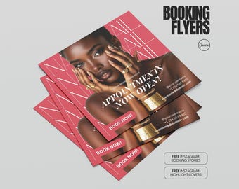 Nail Tech Booking Flyer Template Editable Canva Appointment Sheet Nail Artist Printable Book Now Flyer Nail Salon Marketing Business Design