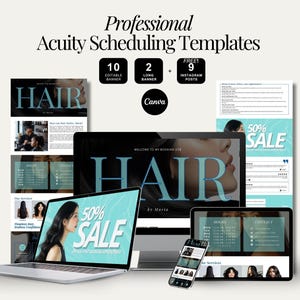 Acuity Scheduling Hair Stylist Canva Website Template Editable Hair Salon Booking Page Hair Acuity Scheduling Template for Service Booking