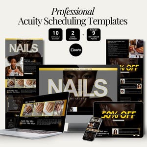 Nail Tech Acuity Scheduling Template Nail Tech Website Template Canva Template Design for Nail Bookings Nail Tech Appointment Scheduling