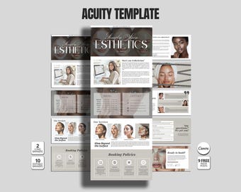 Esthetician Acuity Scheduling Template Esthetician Website Template Canva Template Design for Esthetician Bookings Appointment Scheduling