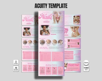 Nail Tech Digital Template Acuity Appointment Scheduler Canva Booking Page Editable Nail Salon Website Nail Business DIY Booking System