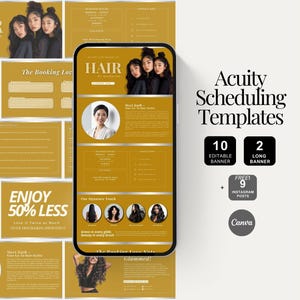Acuity Scheduling Hair Stylist Canva Website Template Editable Hair Salon Booking Page Hair Acuity Scheduling Template for Easy Booking