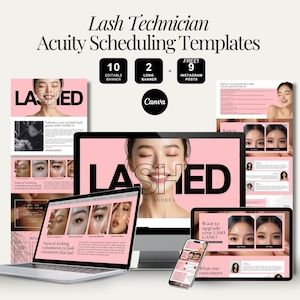Editable Lash Tech Acuity Booking Canva Template DIY Website Acuity Appointment Scheduler Booking Page Design Lash Business Digital Template