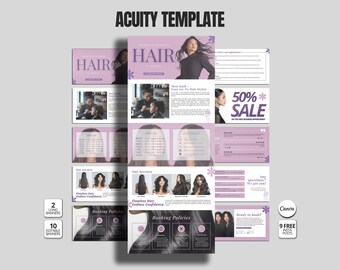 Acuity Scheduling Template Hair Stylist Editable Canva Website Hair Salon Booking Page Appointment Scheduler Hair Acuity Scheduling Template