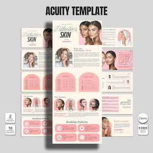 Acuity Scheduling Template Esthetician Website Canva Design Booking Page Template Client Appointment DIY Setup Esthetician Business Tool