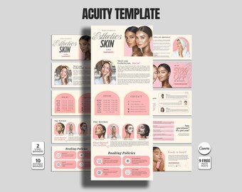 Acuity Scheduling Template Esthetician Website Canva Design Booking Page Template Client Appointment DIY Setup Esthetician Business Tool