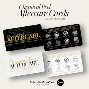 Chemical Peel Aftercare Card Template Editable Canva Skincare Treatment Care Guide Client Spa After Care Instructions Printable Card
