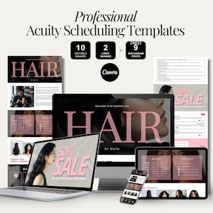 Hair Acuity Booking Site Hair Stylist Acuity Scheduling Template Hair Editable Acuity Website Template Hair Acuity DIY Hair Acuity Pink
