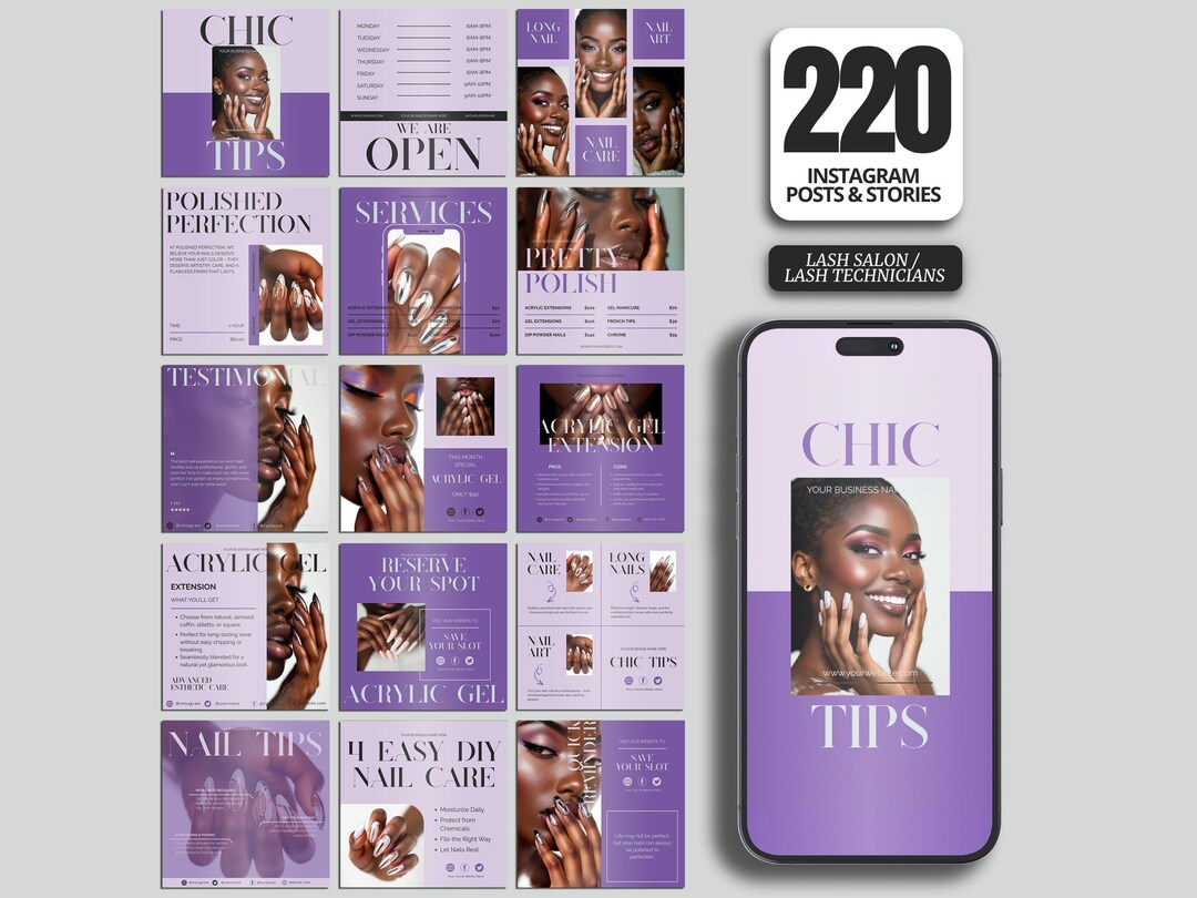 Nail Instagram Post Templates Nail Flyer Books Open Nail Salon Booking ...