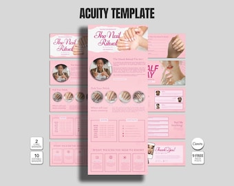 Digital Acuity Scheduler for Nail Techs Canva Website Template Nail Appointment Page Editable Booking System Nail Salon DIY Template