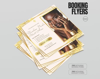 Nail Appointment Flyer Template Editable Canva Booking Sheet Nail Tech Printable Book Now Flyer Nail Salon Beauty Business Marketing Design