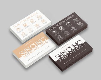Editable Facial Aftercare Cards Template Spa Treatment Care Guide Skincare After Care Instructions Esthetician Client Printable Cards