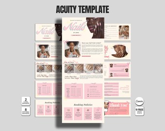 Editable Nail Tech Website Template Canva Booking Page Acuity Appointment Scheduler System for Nail Artists Nail Salon DIY Beauty Template