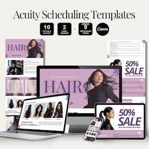Acuity Scheduling Template Hair Stylist Editable Canva Website Hair Salon Booking Page Appointment Scheduler Hair Acuity Scheduling Template