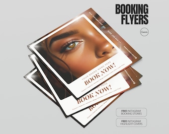 Lash Tech Booking Flyer Template Editable Canva Appointment Sheet Printable Book Now Flyer Lash Extension Salon Marketing Business Design