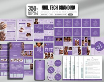 Nail Tech Branding Kit Nail Acuity Template Nail Booking Site Editable Canva Nail Business Card Nail Flyer Nail Instagram Template Bundle