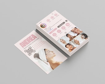 Esthetician Business Card Template Editable Canva Design Beauty Branding Card Business Card DIY esthetician Card Modern Esthetician Bundle