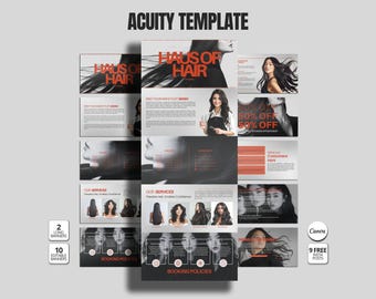 Acuity Scheduling Hair Stylist Website Template Editable Canva DIY Salon Booking Page Hair Acuity Scheduling Template for Client Booking