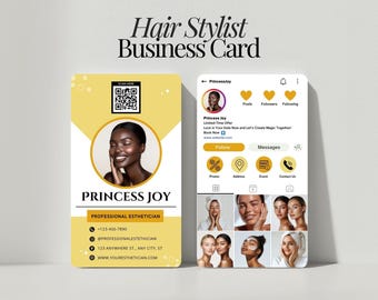 Esthetician Instagram Business Card Template Editable Esthetics Salon Canva Instagram Business Card Esthetician Card with QR Code Scan