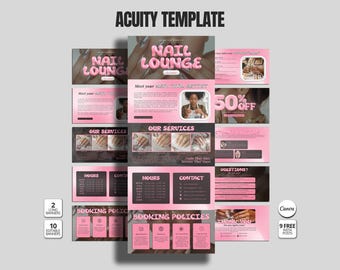 Nail Tech Acuity Scheduling Template Nail Tech Website Template Canva Template Design for Nail Bookings Nail Tech Appointment Scheduling