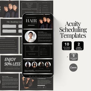 Acuity Scheduling Template Hair Stylist Booking Page Canva Website Editable DIY Template for Hair Salon Appointment Scheduler Template Setup