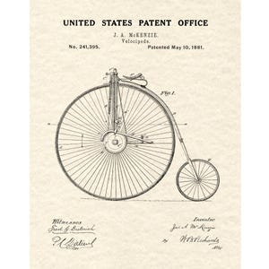 Velocipede Patent Print