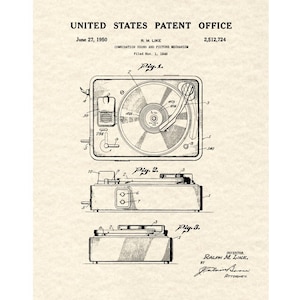 Record Player Patent Print
