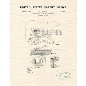 Fender Stratocaster Patent Print