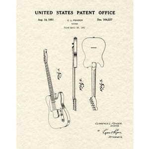 Fender Telecaster Patent Print
