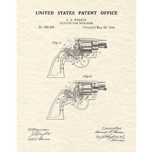 Snub Revolver Patent Print