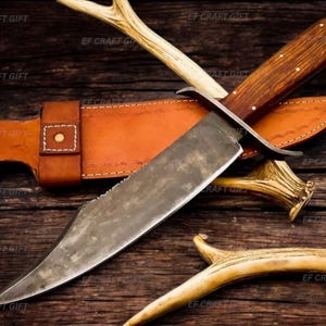 Juan Padillo BOWIE Handmade Vintage Knife Premium Spring Steel Hardwood Handle Perfect for Hunting Survival Outdoor Gift for Outdoorsmen