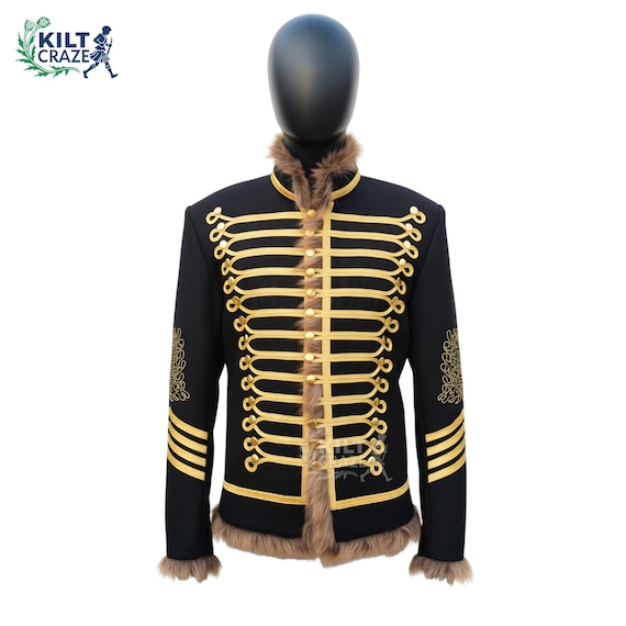 Napoleonic Hussar Jacket for Men 19th Century Vintage Wool Tunic