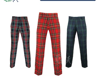 Men's Scottish Tartan Pants Highland Plaid Trousers for Men Tartan Trews for Wedding or Golf in 50+ Tartan Options
