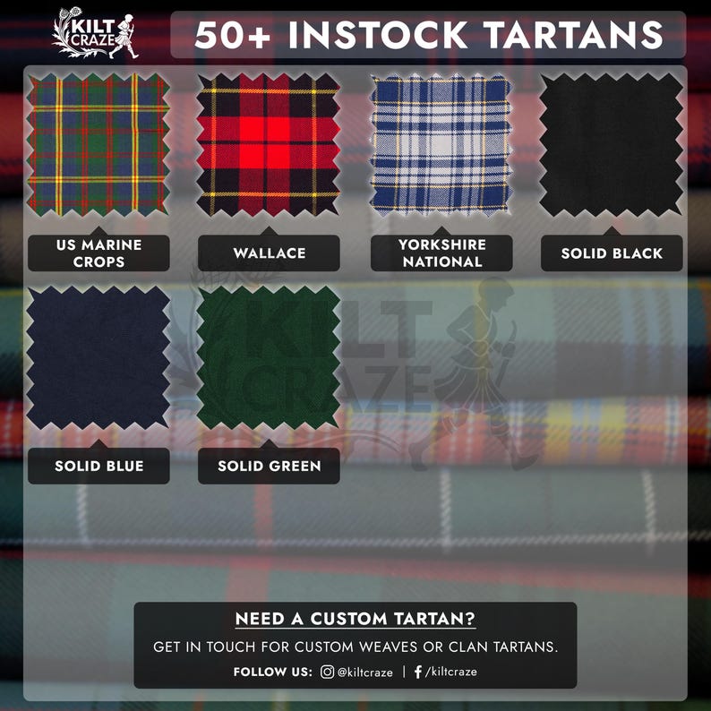 Scottish Clan Tartan Fabric by the Yard 13oz Acrylic Wool Highland ...