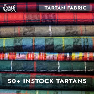 Scottish Clan Tartan Fabric by the Yard 13oz Acrylic Wool Highland Tartan with 54” Width Custom Clan Plaid Tartans Available in 50+ Patterns