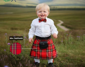Baby Kilt Outfit 4 Pieces Scottish Traditional Kilt Set for Boys - Available in 50+ Tartans