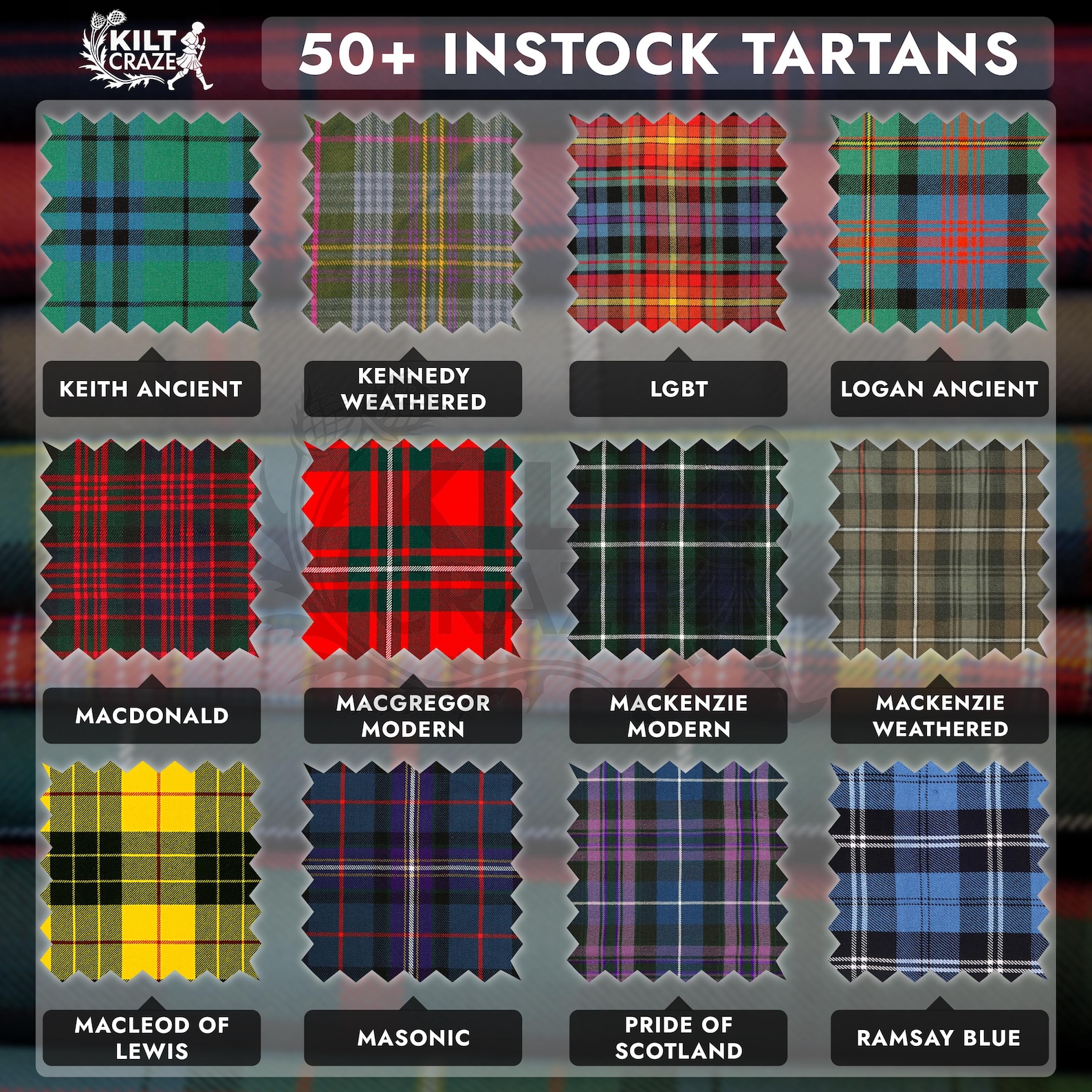Scottish Clan Tartan Fabric by the Yard 13oz Acrylic Wool Highland ...