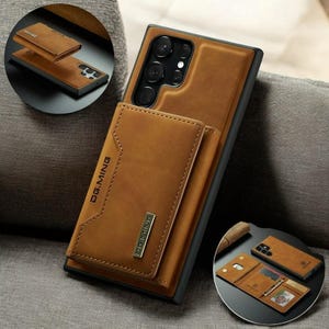 Funda de cuero de lujo tipo billetera para Google con tarjetero magnético para Samsung Galaxy S24, S23, S20, S21, S22 Plus y Note 20 Ultra