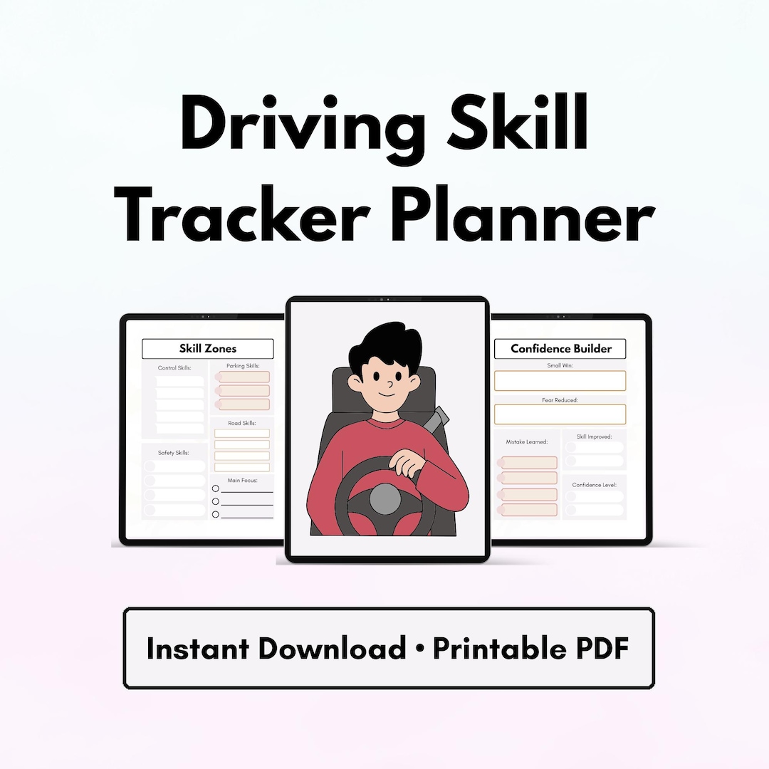 Driving Skill Tracker Planner for Beginner Drivers | Driving Practice ...