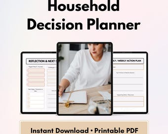 30 Day Consistency Planner for Household Decisions | Family Decision Making Planner | Home Management Printable | Decision Tracker PDF