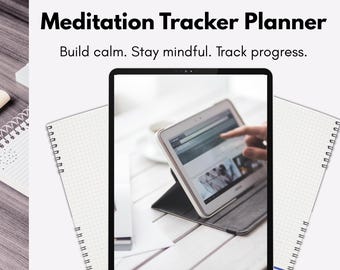 Pianificatore di meditazione per alleviare stress e ansia / Diario quotidiano di consapevolezza e rilassamento / PDF stampabile