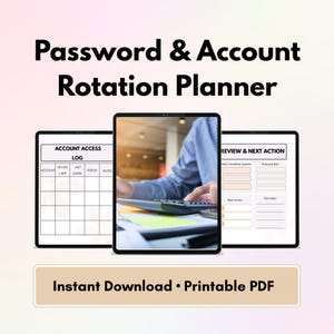 30 Day Consistency Planner for Password Security | Password & Account Rotation Tracker | Login Organizer Printable PDF