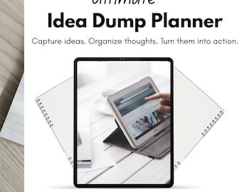30 Day Idea Dump Planner for Creators | Brain Dump Journal, Overthinking Reset, Productivity Planner Printable, Digital Download