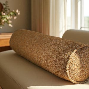 Rust Bouclé Bolster Pillow Cover: Cylindrical Lumbar Cushion, Cozy Home Decor