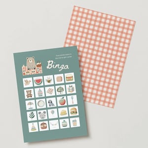 Kids Scavenger Hunt Bingo Game | Printable Birthday Party Activity | Teddy Bears Picnic